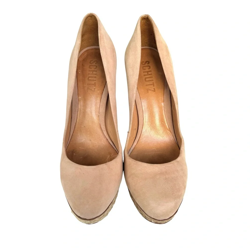 SCHUTZ Pumps Suede Leather Platform Heels